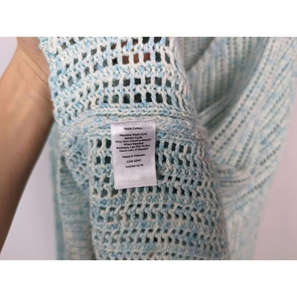 Talbots Light Blue Green Crew Neck Sweater Size 3X Loose Airy Comfy Versatile - Picture 8 of 9